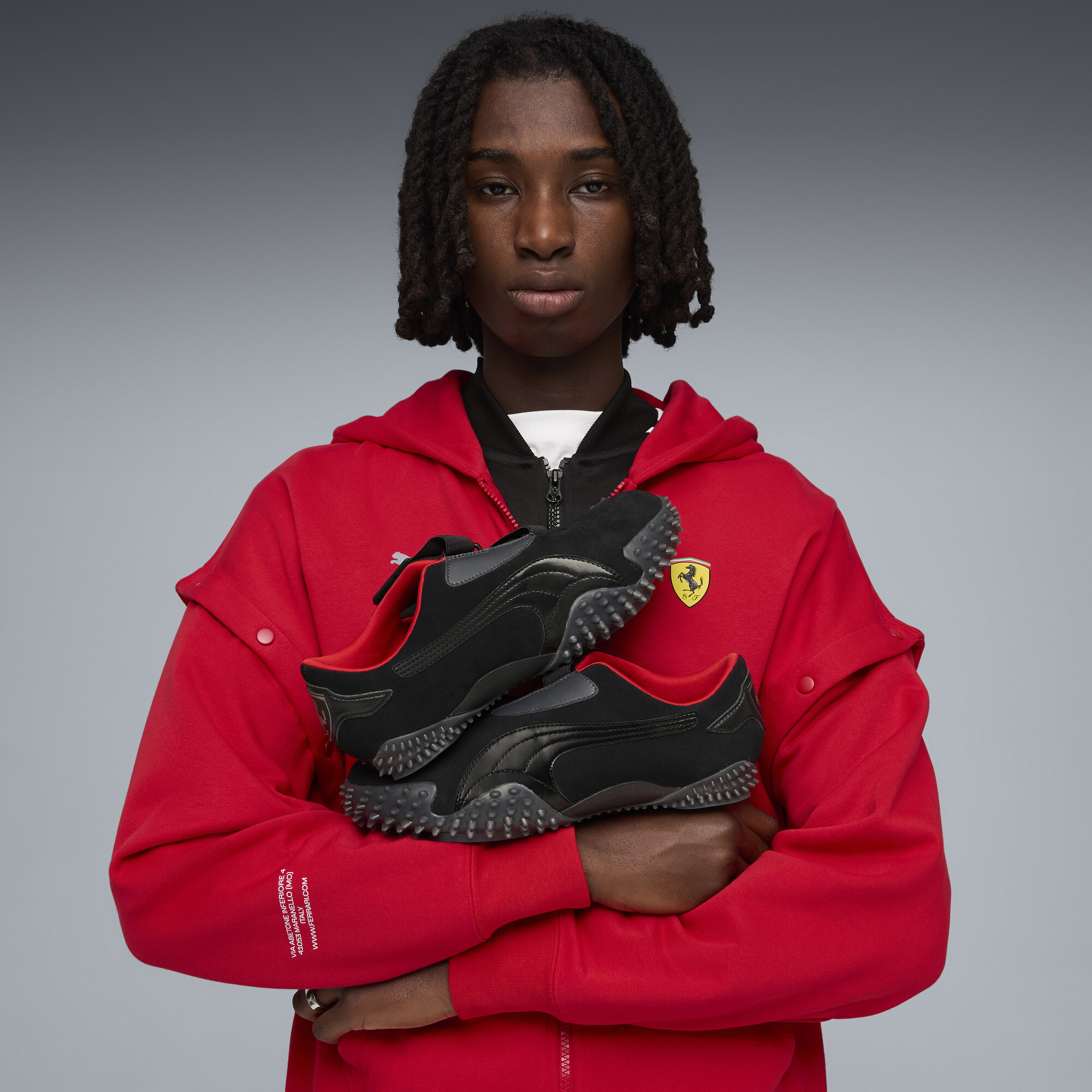 PUMA Scuderia Ferrari Mostro uniseks sneakers, Zwart/Grijs, Maat 40 thumbnail 6