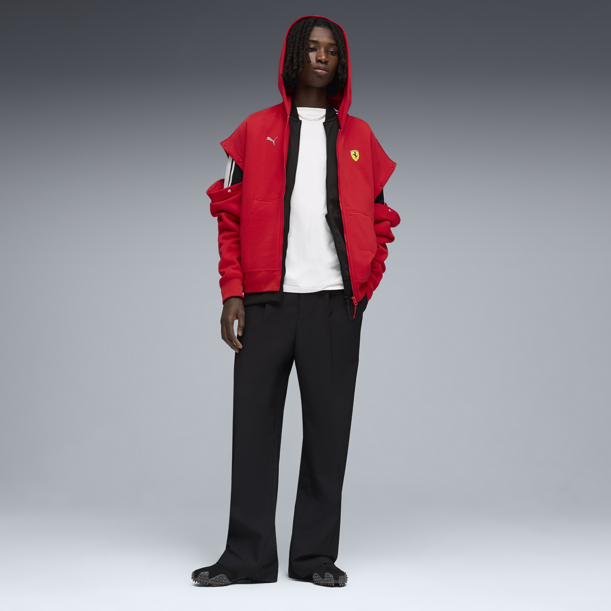 PUMA Scuderia Ferrari Mostro uniseks sneakers, Zwart/Grijs, Maat 40 thumbnail 5