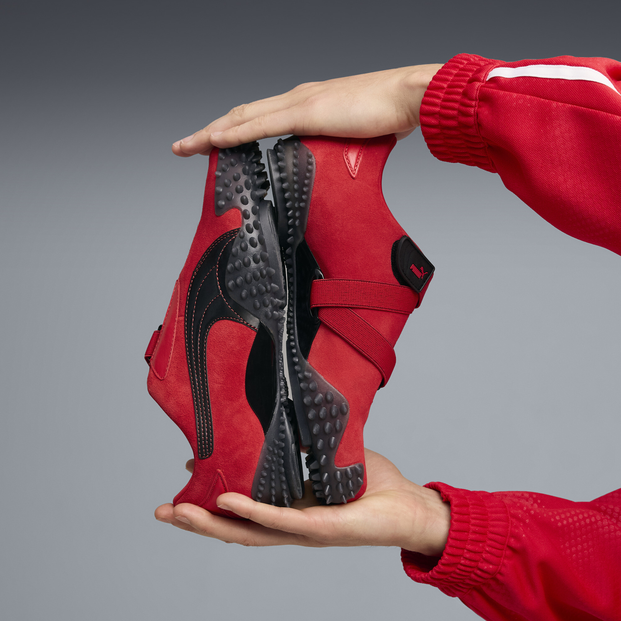 PUMA Scuderia Ferrari Mostro uniseks sneakers, Zwart/Rood, Maat 47 thumbnail 6