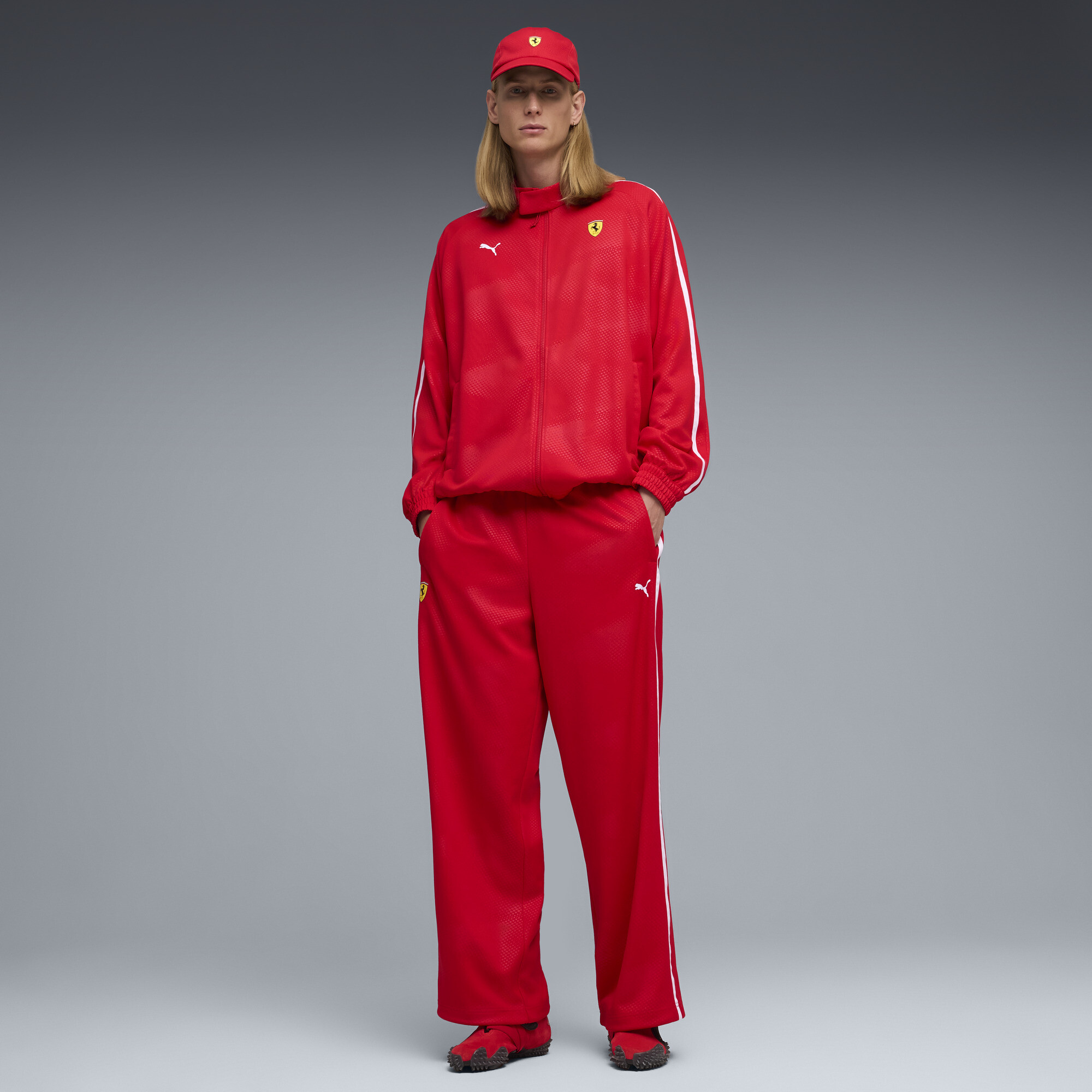 PUMA Scuderia Ferrari Mostro uniseks sneakers, Zwart/Rood, Maat 47 thumbnail 5