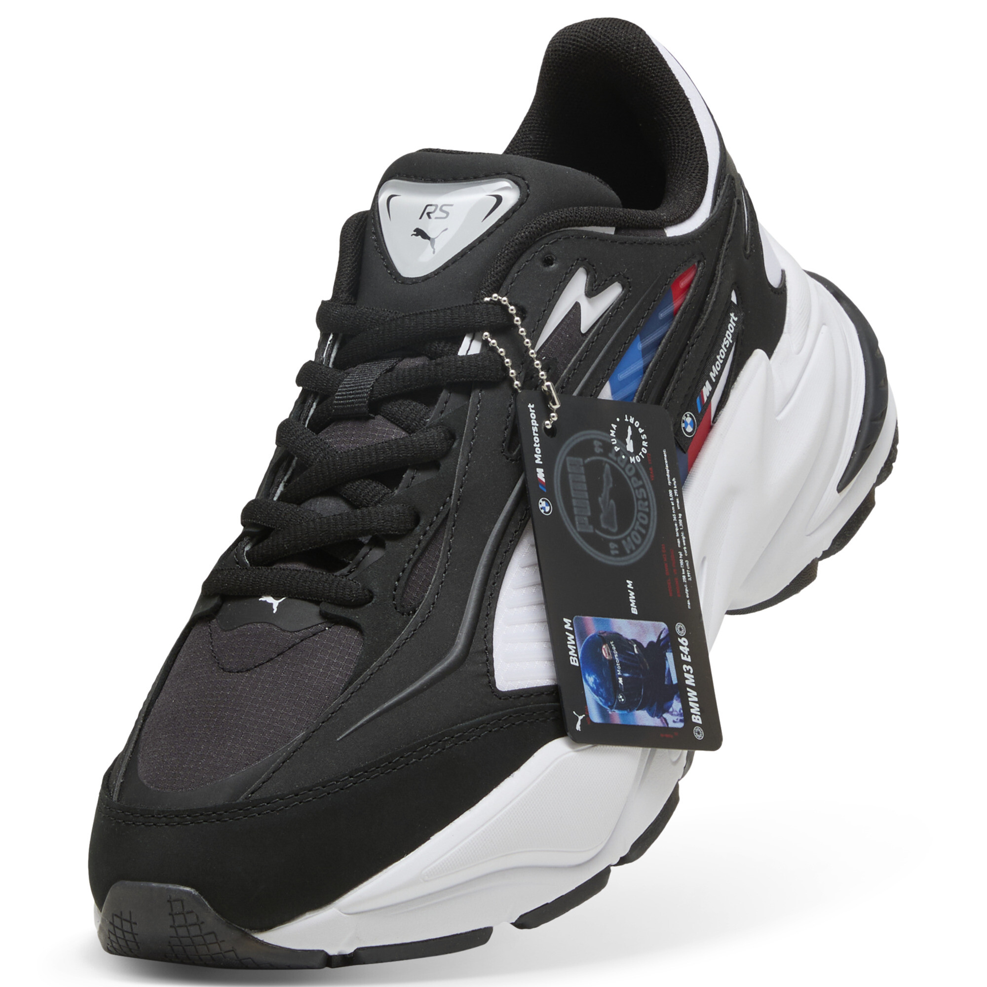 PUMA BMW M MOTORSPORT RS Surge uniseks sneakers, Zwart/Wit, Maat 47 thumbnail 2