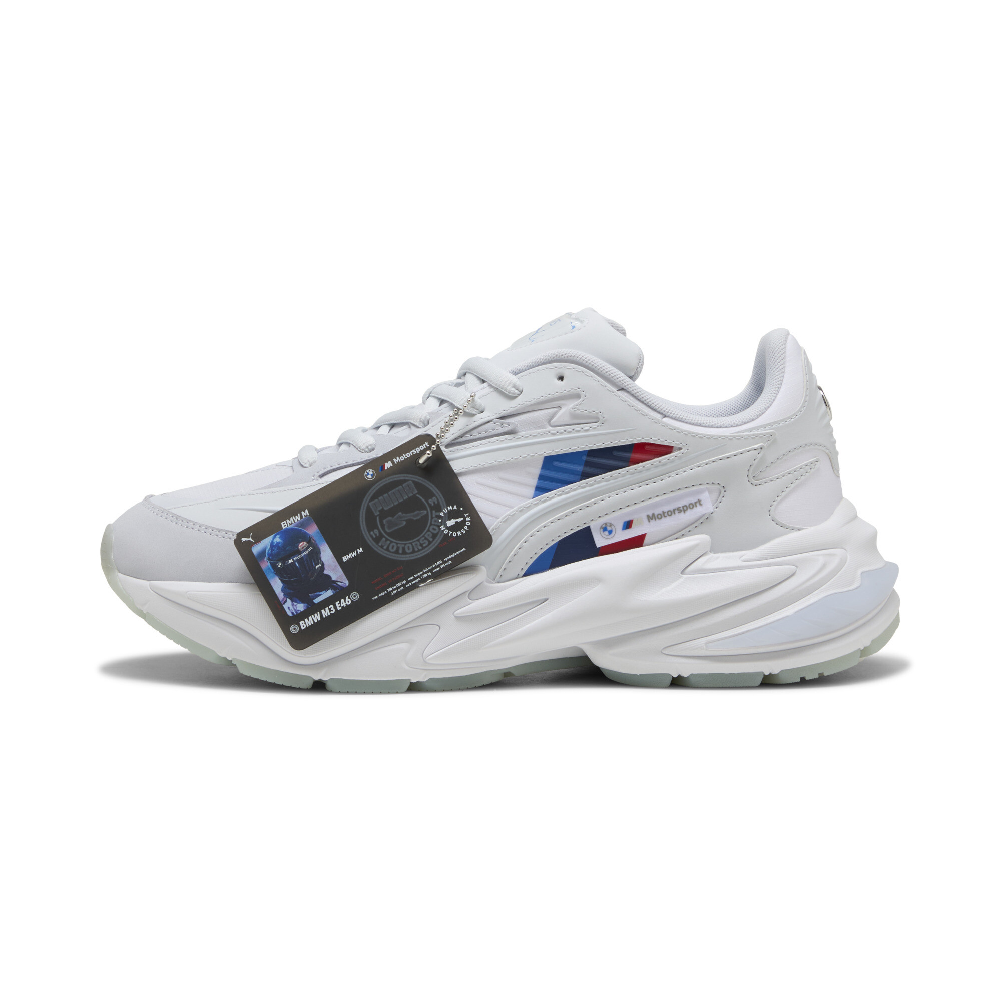 PUMA BMW M MOTORSPORT RS Surge uniseks sneakers, Wit/Zilver, Maat 41 thumbnail 5