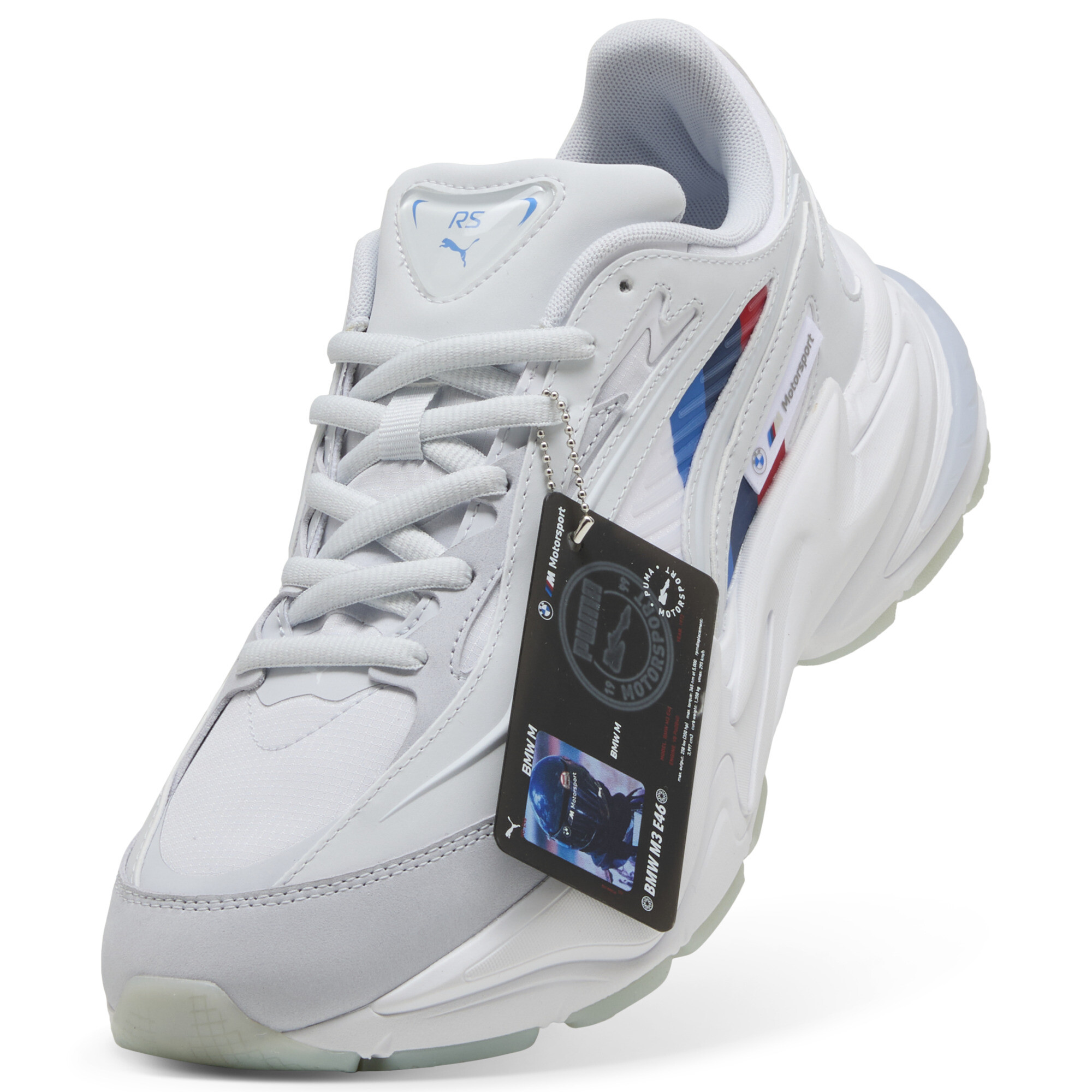 PUMA BMW M MOTORSPORT RS Surge uniseks sneakers, Wit/Zilver, Maat 41 thumbnail 2