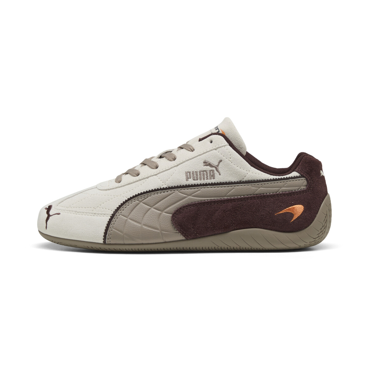 McLAREN RACING Speedcat Sneakers Unisex in Alpine Snow/Chocolate Fondue by PUMA, UK 6