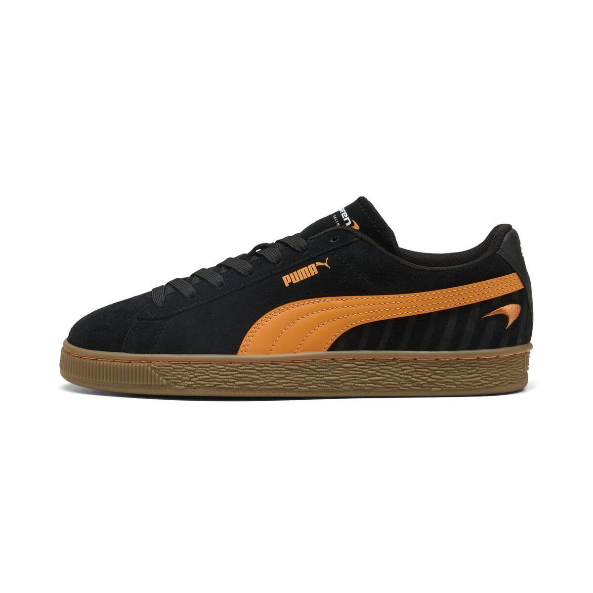 McLAREN RACING Suede OG Sneakers Unisex in Black/Papaya by PUMA, UK 8