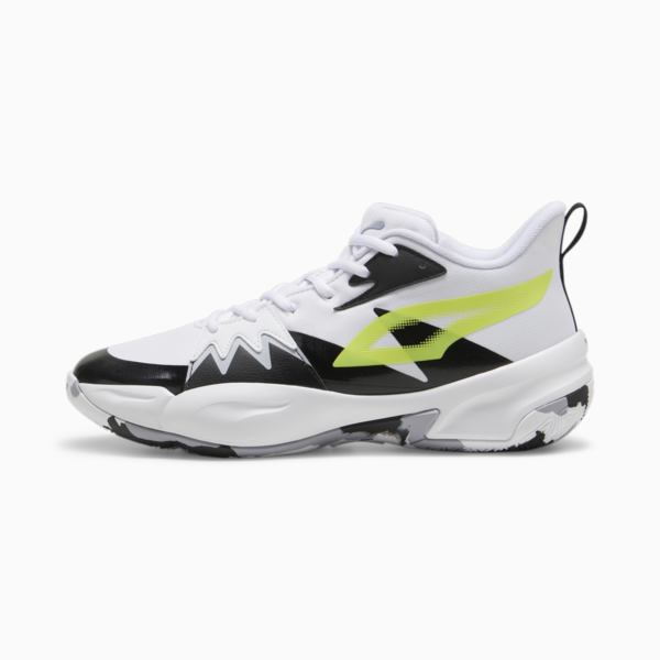 Zapatillas de basketball Genetics, PUMA White-Electric Lime, large-ARG