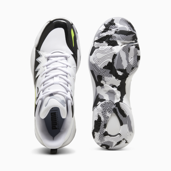 Zapatillas de basketball Genetics, PUMA White-Electric Lime, large-ARG