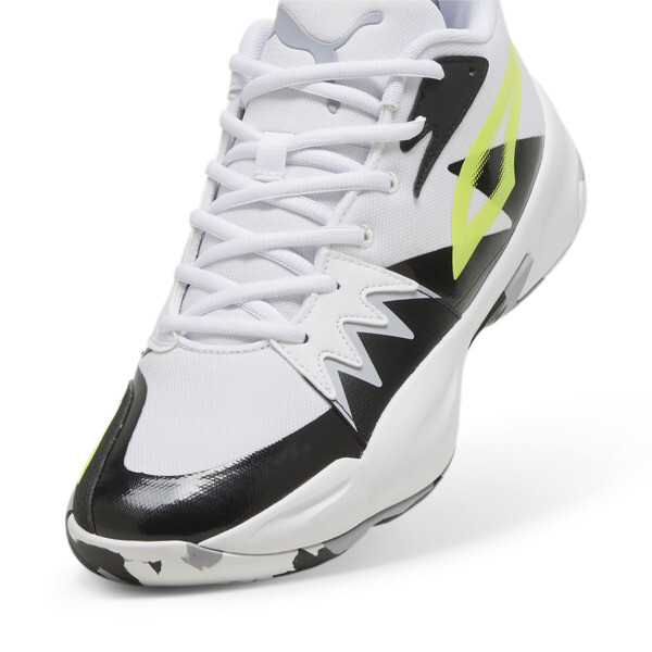 Zapatillas de basketball Genetics, PUMA White-Electric Lime, large-ARG