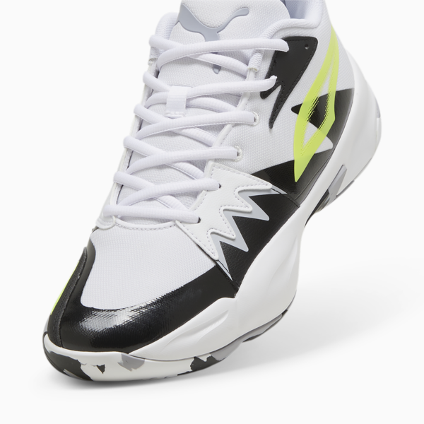 Zapatillas de basketball Genetics, PUMA White-Electric Lime, large-ARG