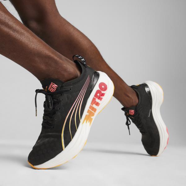 ForeverRun NITRO™ Men's Running Shoes, PUMA Black-Sun Stream-Sunset Glow, large-ZAF