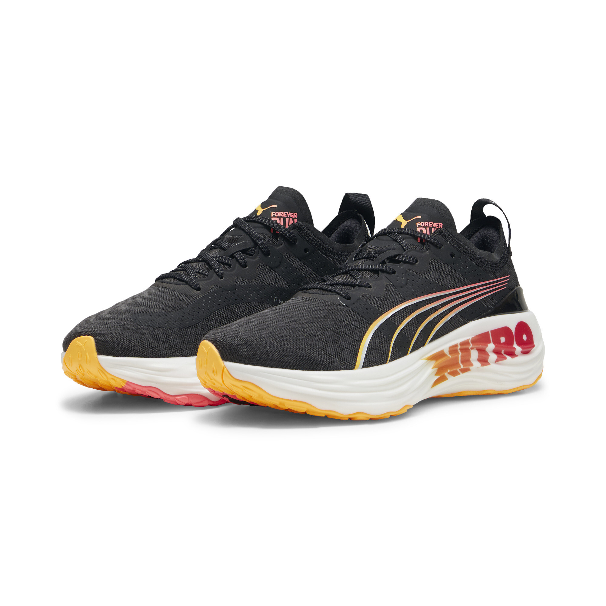 Puma ForeverRun NITRO™ Laufschuhe Damen | Black/Sun Stream/Sunset Glow | Größe: 38.5