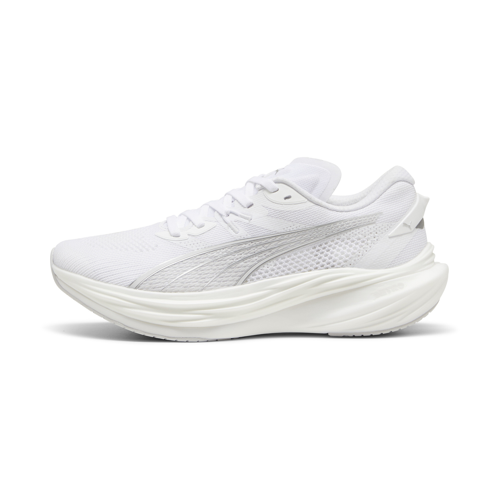 Puma Deviate NITRO™ 3 Laufschuhe Herren | Mit Colorful | White/Feather Gray/Silver | Größe: 44