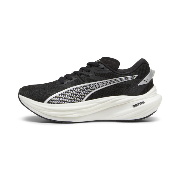 PUMA Deviate NITROâ¢ 3 Women's Running Shoes in Black/White/Silver - 309708_01
