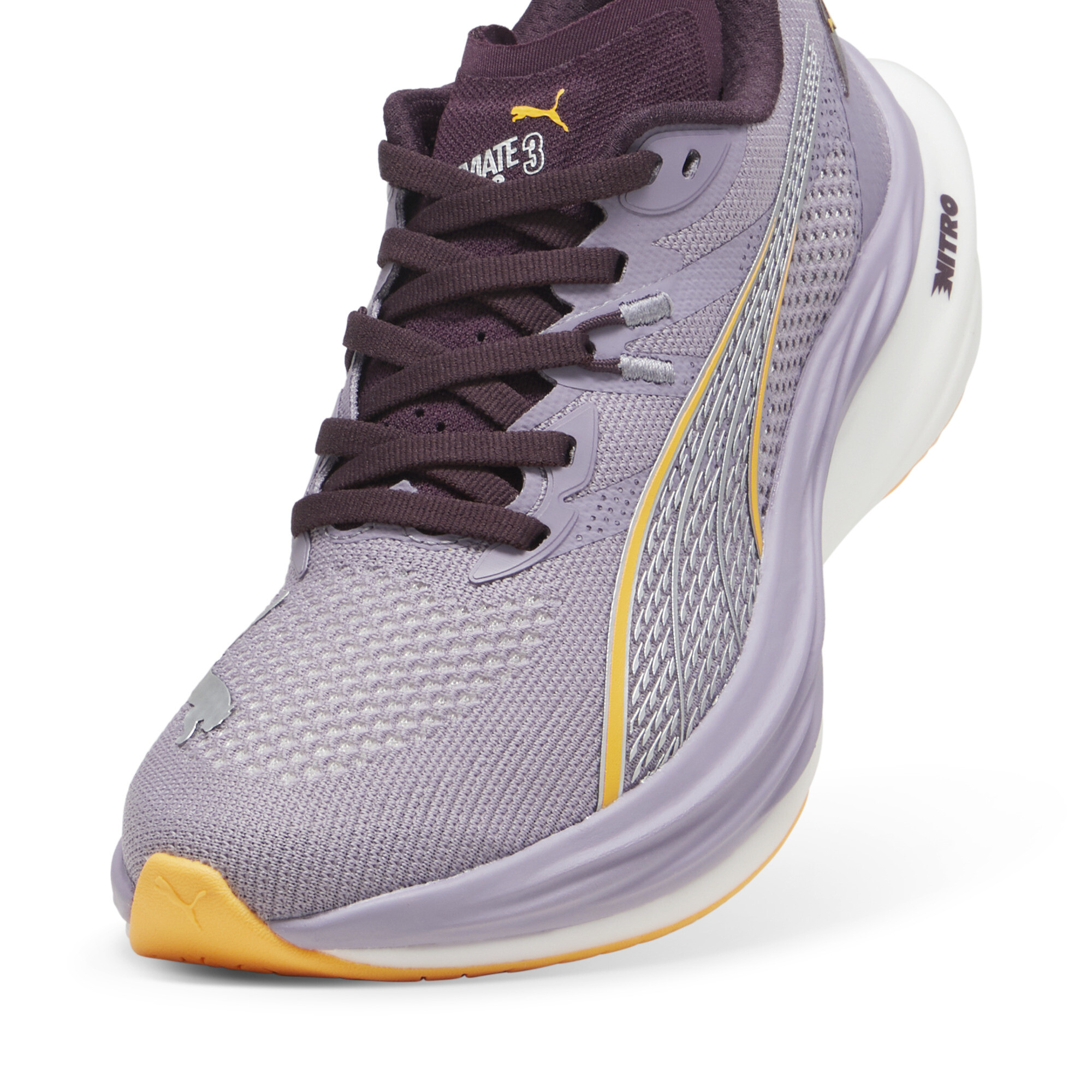 PUMA Deviate NITRO™ 3 hardloopschoenen voor Dames, Pale Plum-Midnight Plum-Sun Stream