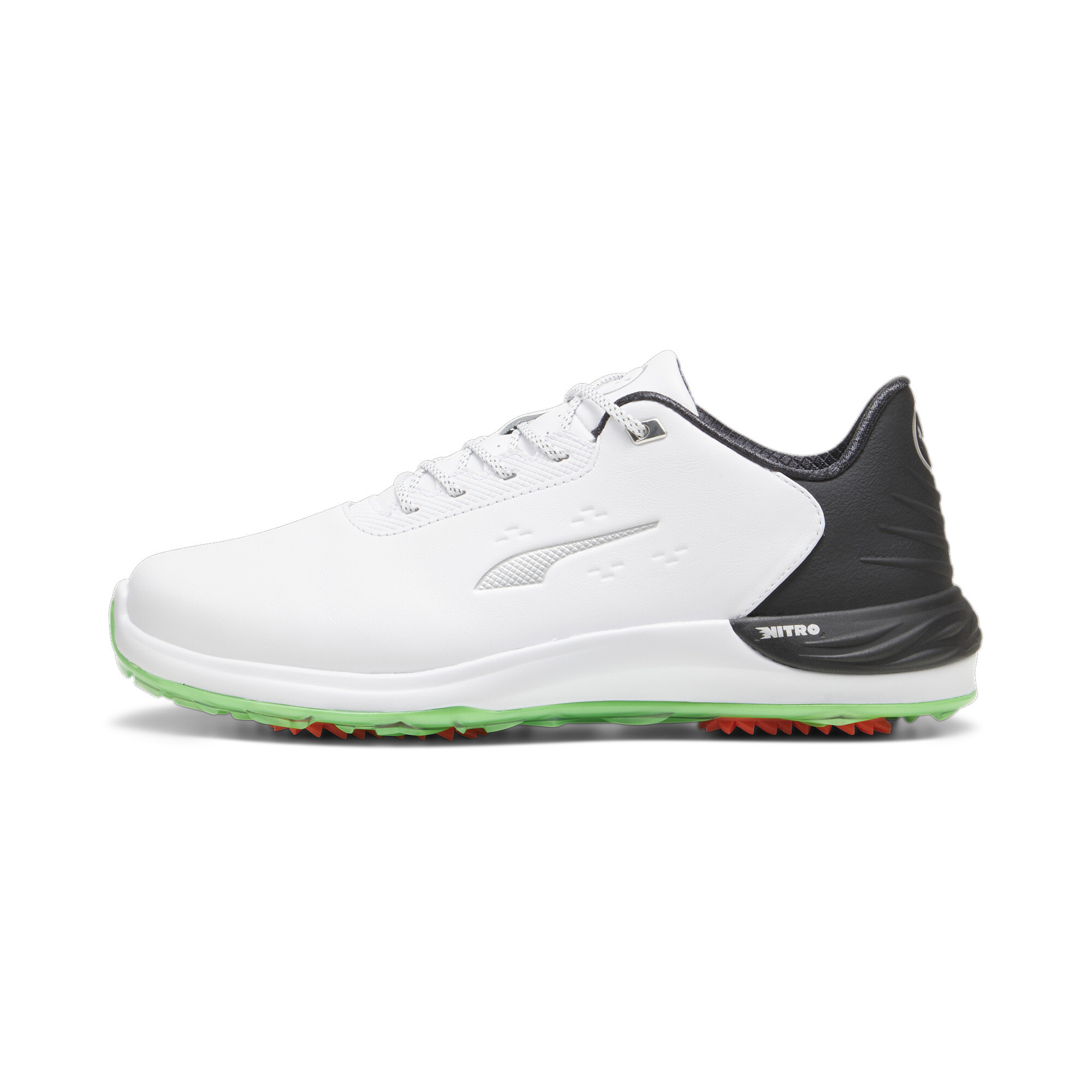 Puma Phantomcat NITRO™+ Golfschuhe Herren | Mit Plain | White/Black/Green Pes | Größe: 47