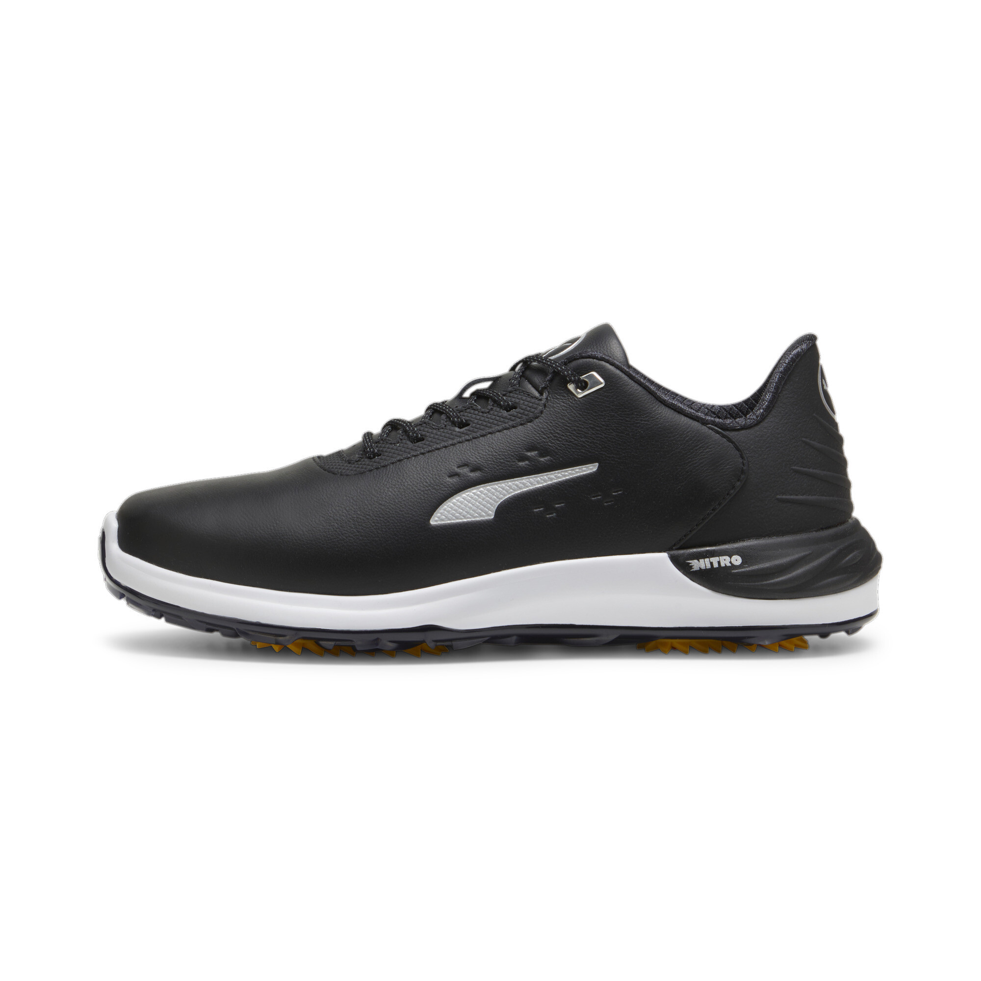 Puma Phantomcat NITRO™+ Golfschuhe Herren | Mit Plain | Black/Silver/Yellow Sizzle | Größe: 45