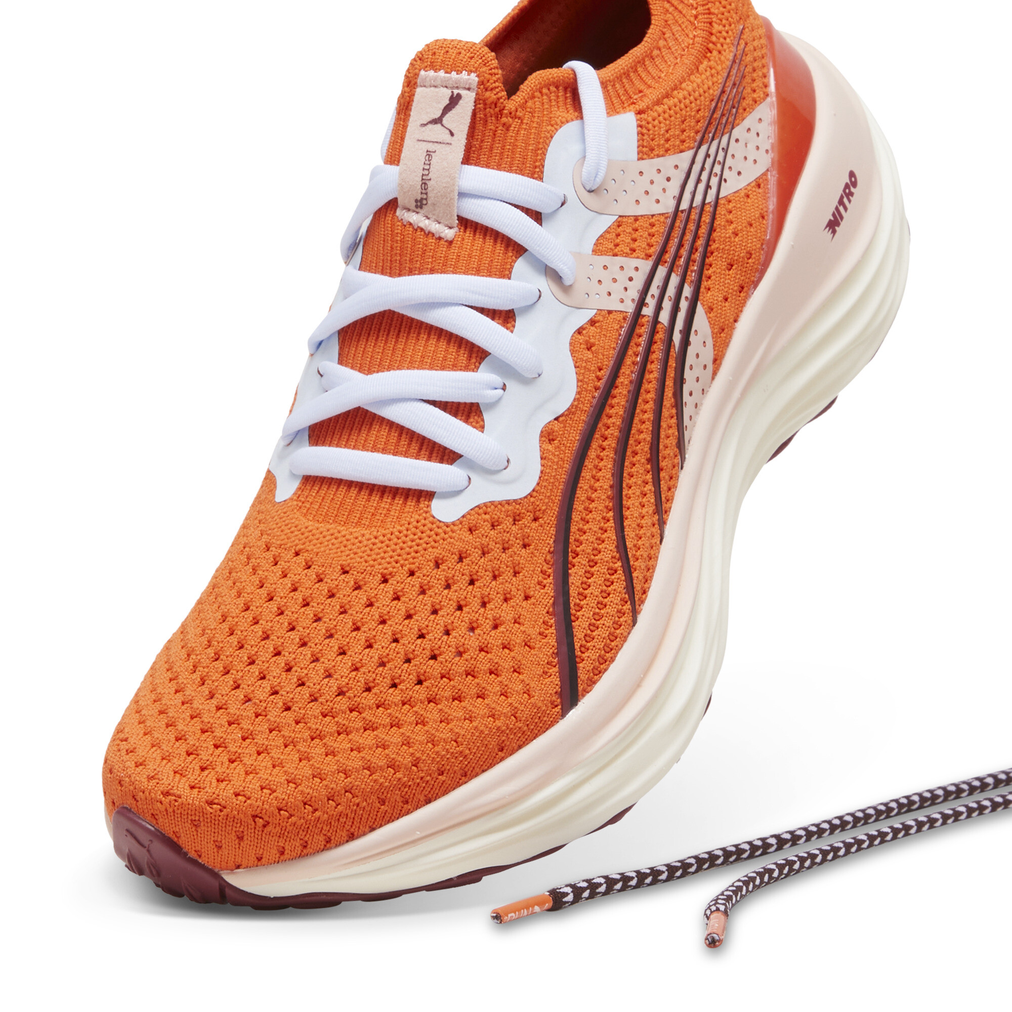 Women's Puma X Lemlem Forever Run NITRO™'s Running Shoes, Orange, Size 37, Shoes