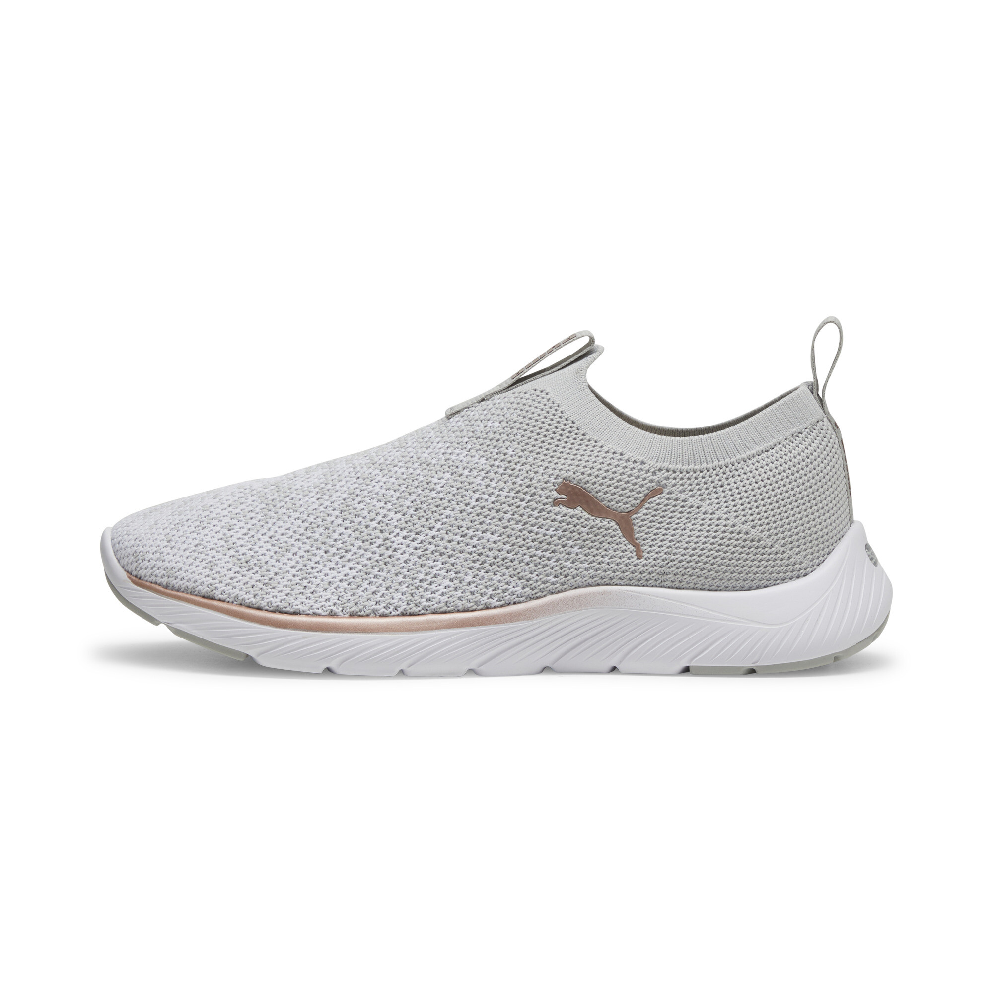 Puma Softride Premier Slip-On Strick-Laufschuhe Damen | Ash Gray/White/Rose Gold | Größe: 42.5