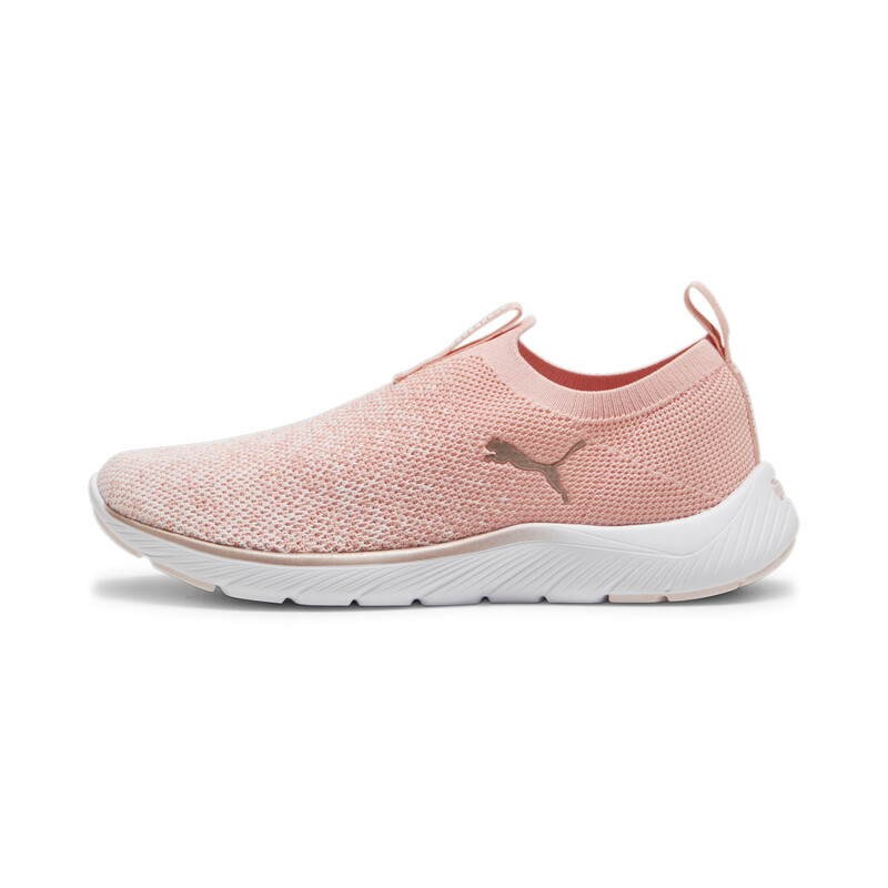 Women's PUMA Softride Remi Slip-On Knit Running Shoes in White/Pink size UK 5