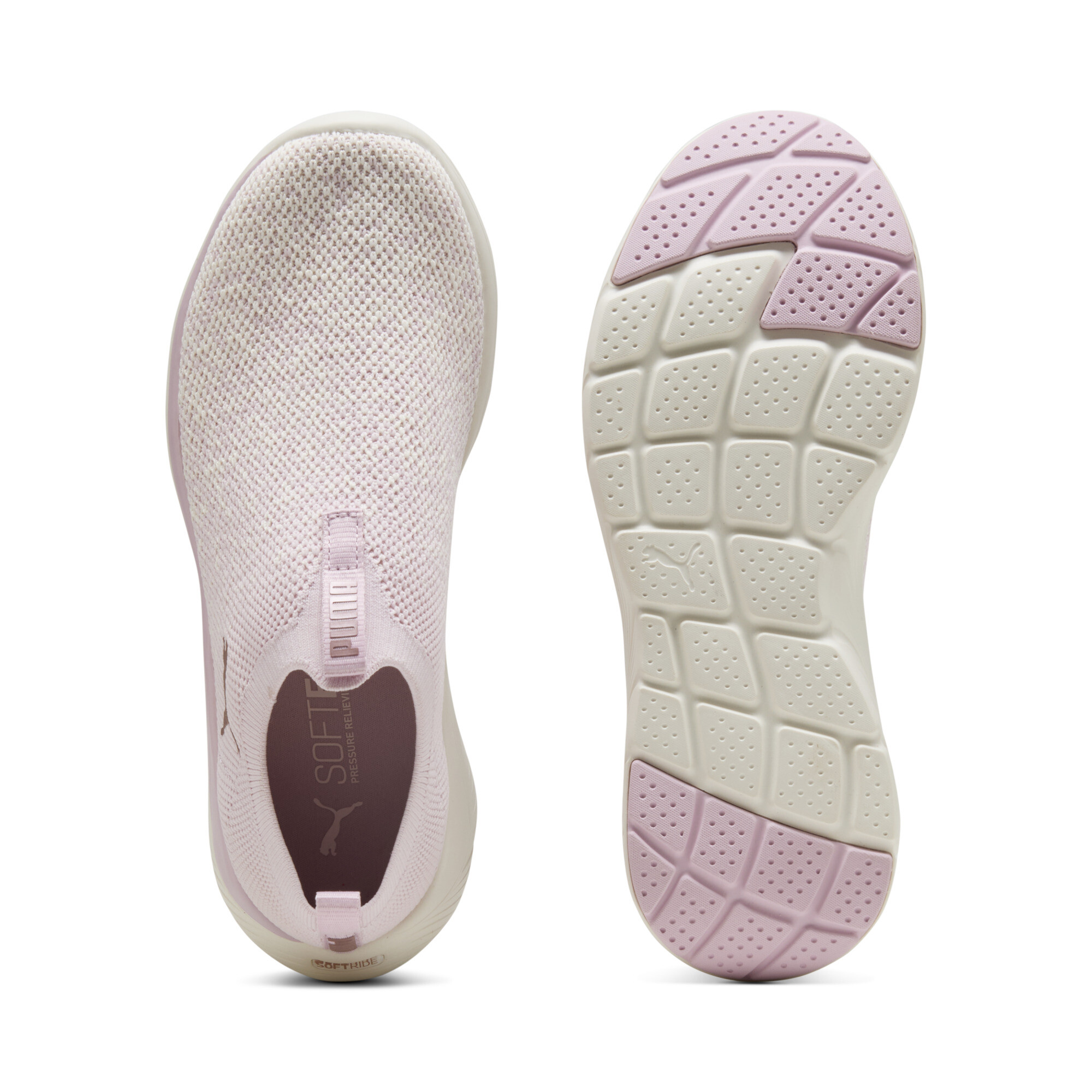 PUMA Softride Remi Slip-on Knit hardloopschoenen voor Dames, Roze/Wit/Goud, Maat 35,5 thumbnail 4