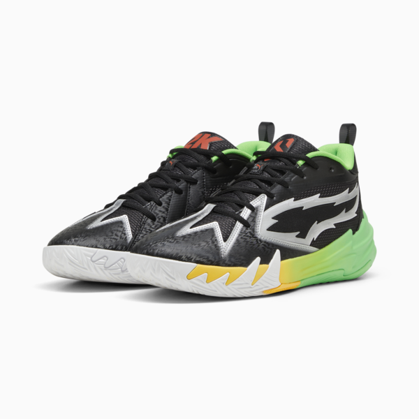 PUMA x 2K Scoot Zeros Basketball Shoes, PUMA Black-Fluo Green, large-ZAF