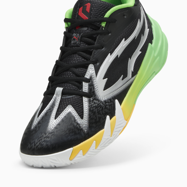 PUMA x 2K Scoot Zeros Basketball Shoes, PUMA Black-Fluo Green, large-ZAF