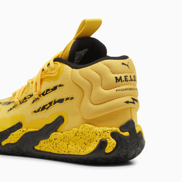 Porsche Legacy x Melo MB.03 Youth Basketball Shoe, Sport Yellow-PUMA Black, large-ZAF