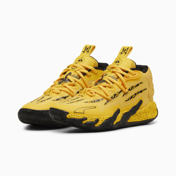 Porsche Legacy x Melo MB.03 Youth Basketball Shoe, Sport Yellow-PUMA Black, large-ZAF