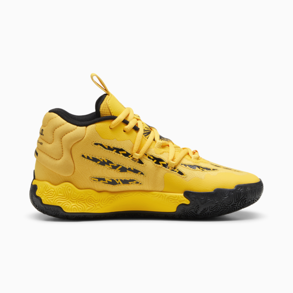 Porsche Legacy x Melo MB.03 Youth Basketball Shoe, Sport Yellow-PUMA Black, large-ZAF