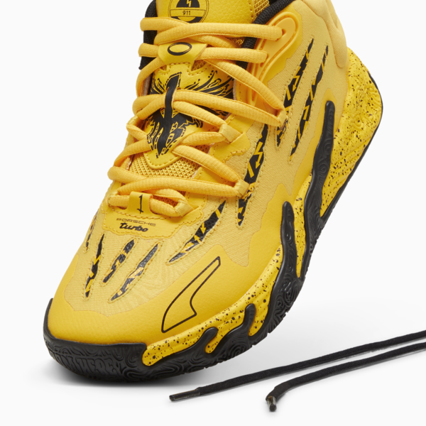 Porsche Legacy x Melo MB.03 Youth Basketball Shoe, Sport Yellow-PUMA Black, large-ZAF
