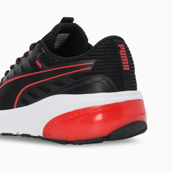 Cell Glare Running Shoes, PUMA Black-For All Time Red, large-ZAF