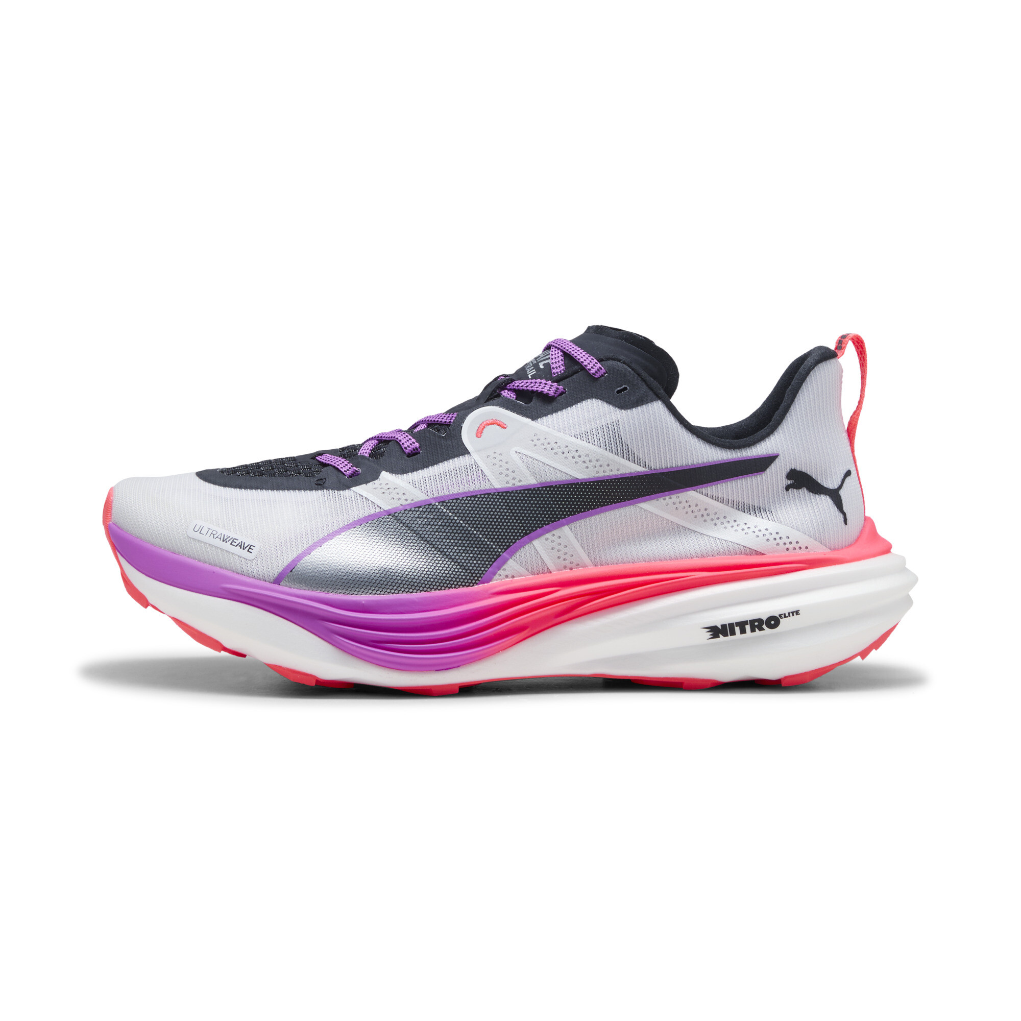 Puma Deviate NITRO™ Elite Trail-Laufschuhe Herren | White/Glowing Red/Pure Magenta | Größe: 43