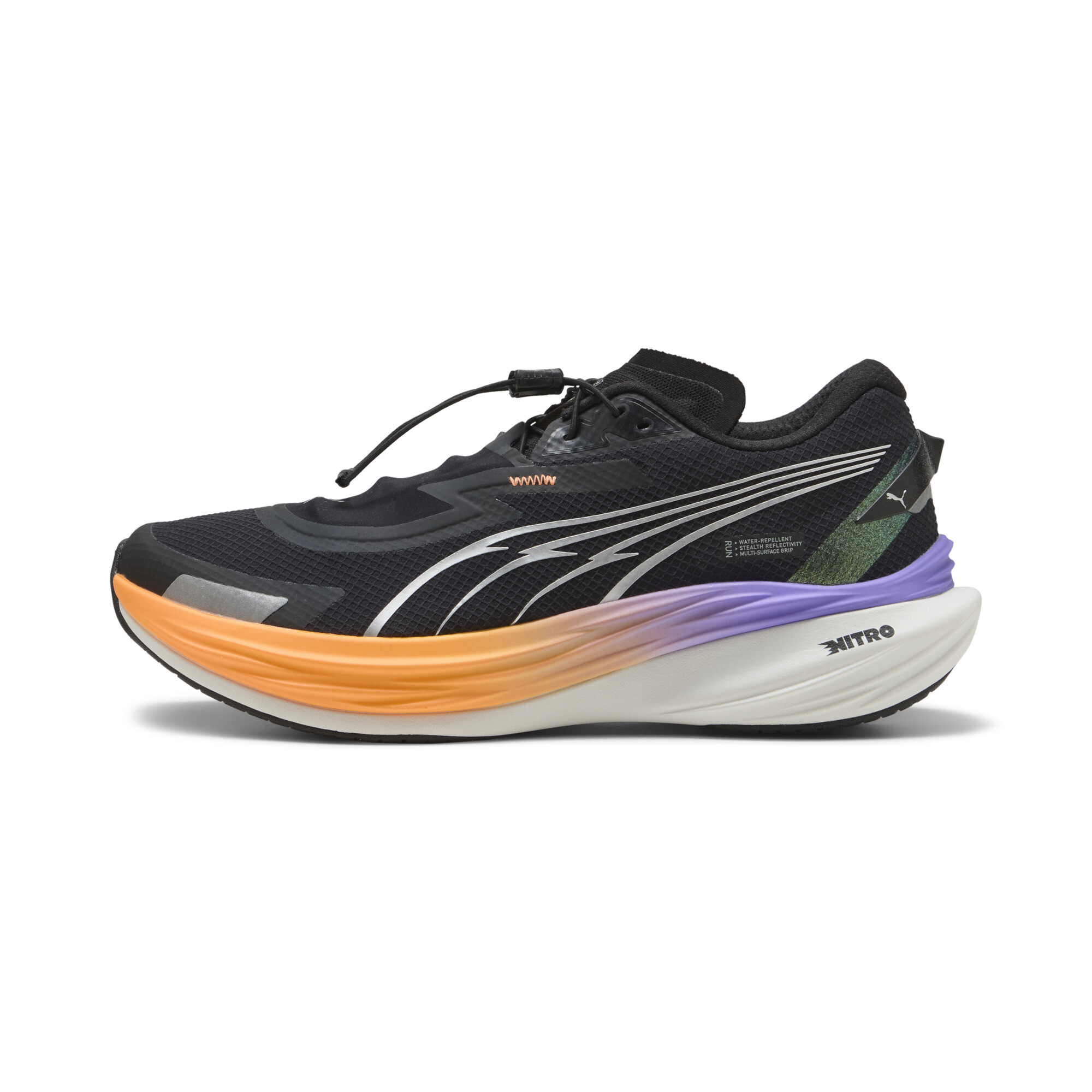 PUMA Deviate NITRO™ 3 WTR+ Laufschuhe Herren, Schuhe, Schwarz/Heat Fire, 42