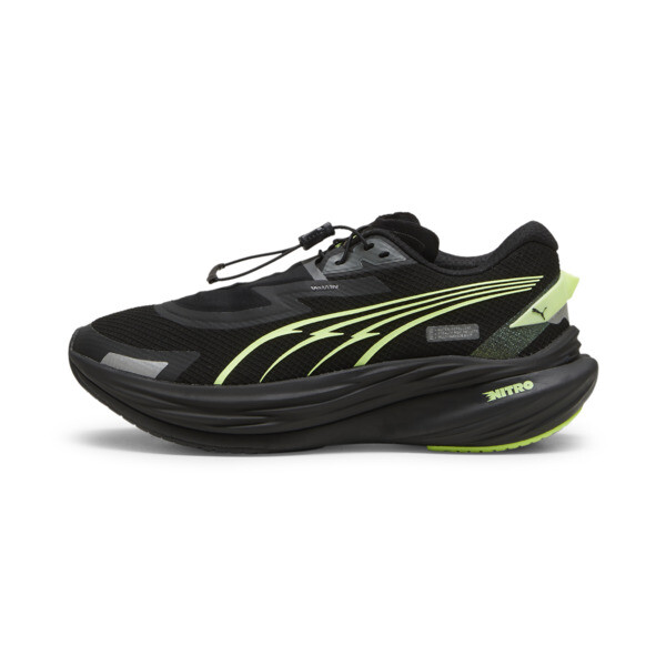 Puma Deviate Nitro™ 3 Winterized Women's Running Shoes In Galactic Gray- Black-fizzy Apple