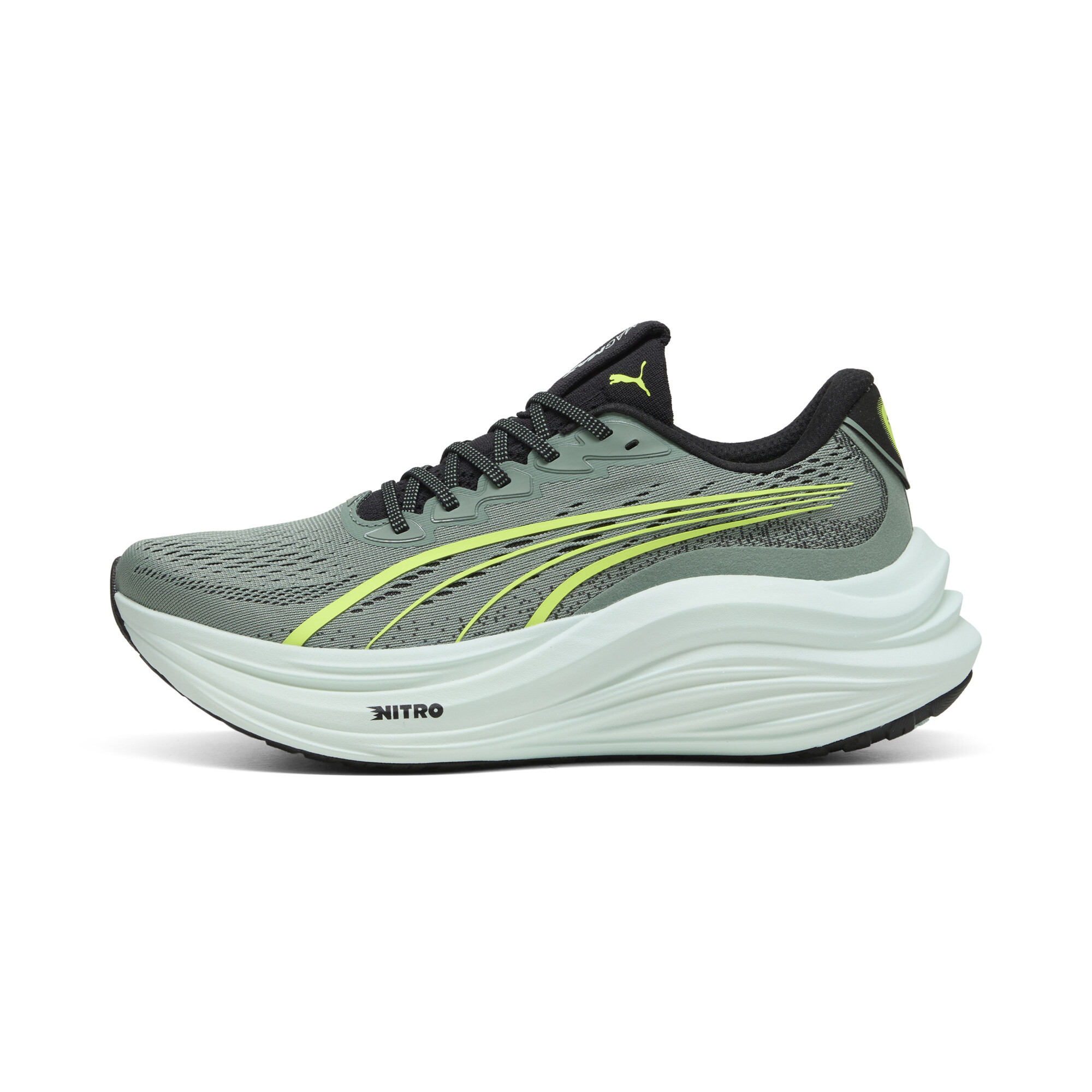 Puma MagMax NITRO™ Laufschuhe Herren | Green Moon/Yellow Alert | Größe: 44.5