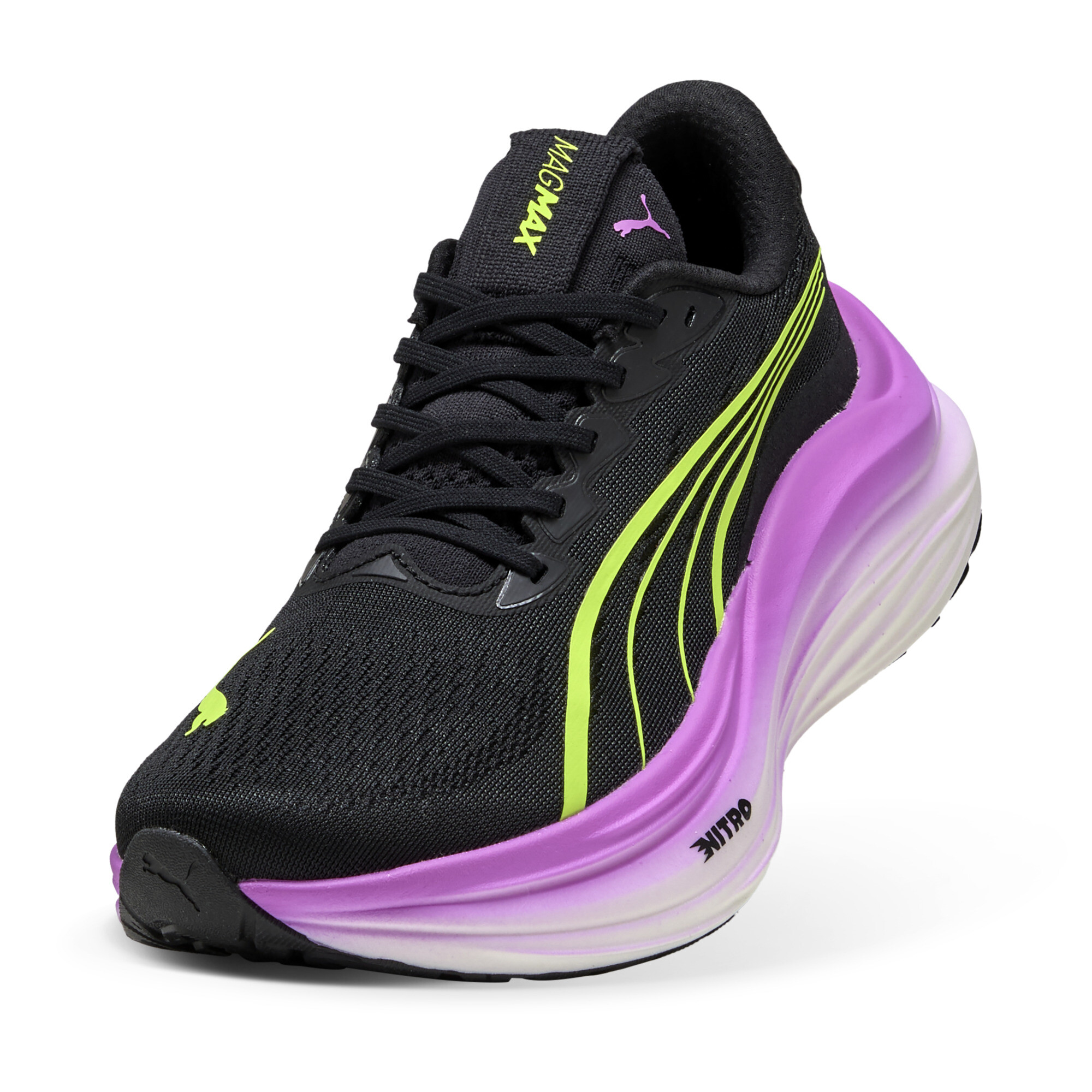 MagMax NITRO™ hardloopschoenen voor Dames, Zwart/Geel, Maat 40 | PUMA