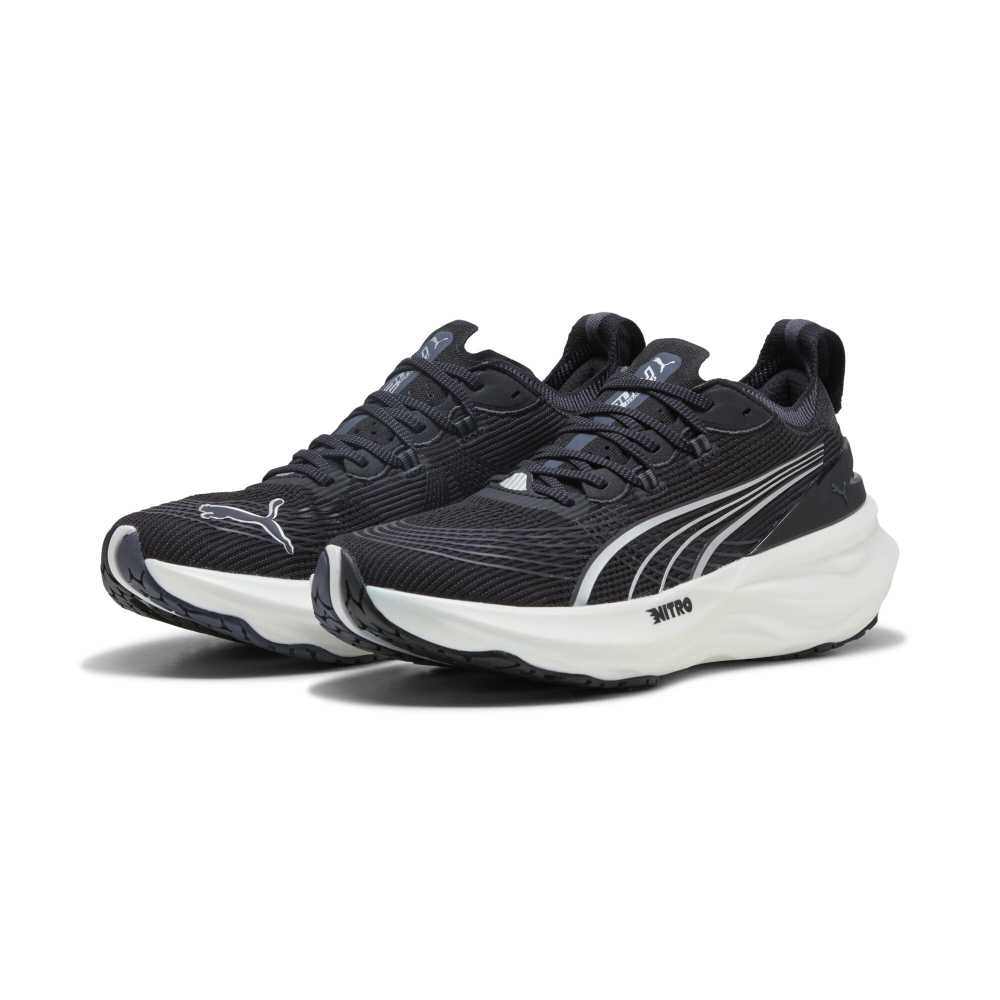 PUMA Men's Black/White Foreverrun Nitro 2 Running Shoes - Size 6.5