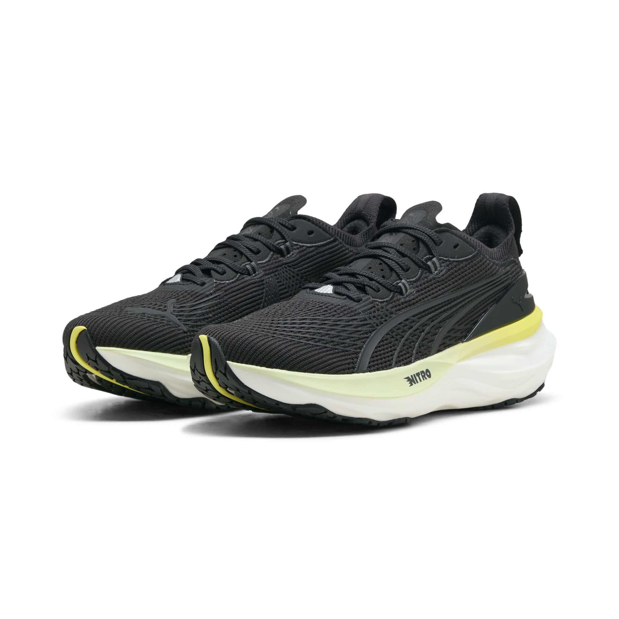 PUMA Men's Black/Apple Spritz Foreverrun Nitro 2 Running Shoes - Size 6.5