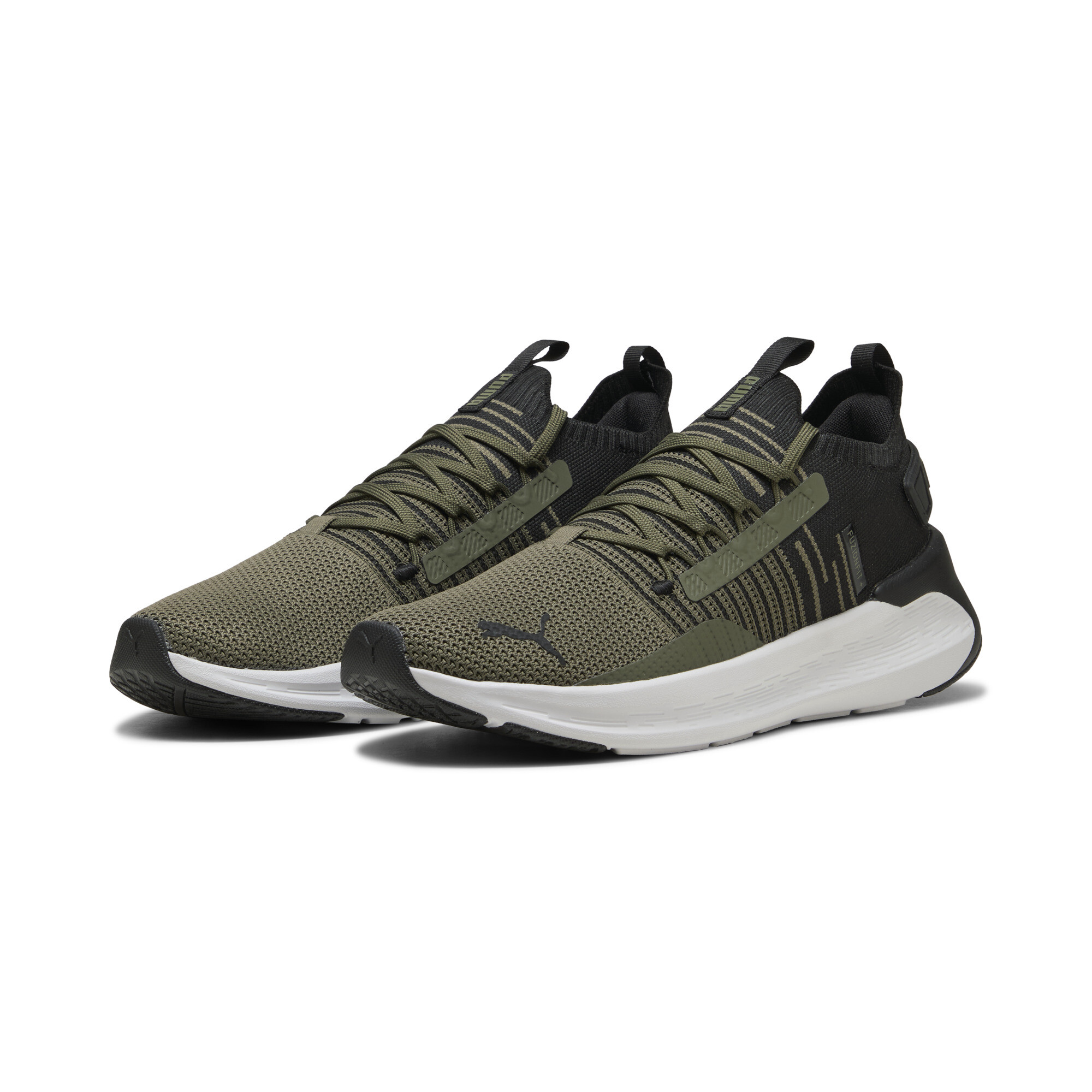 PUMA SOFTRIDE Symmetry Fuzion hardloopschoenen unisex voor Heren, Groen/Zwart/Grijs, Maat 41 thumbnail 6