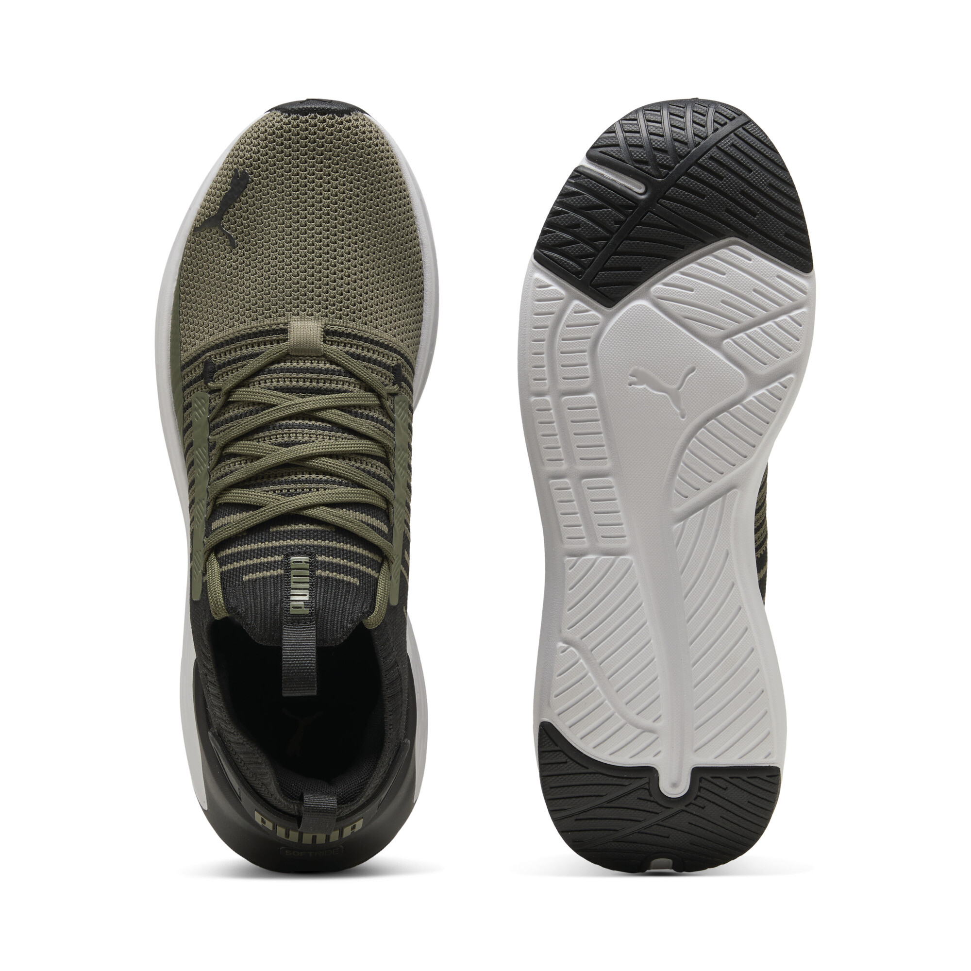 PUMA SOFTRIDE Symmetry Fuzion hardloopschoenen unisex voor Heren, Groen/Zwart/Grijs, Maat 41 thumbnail 4