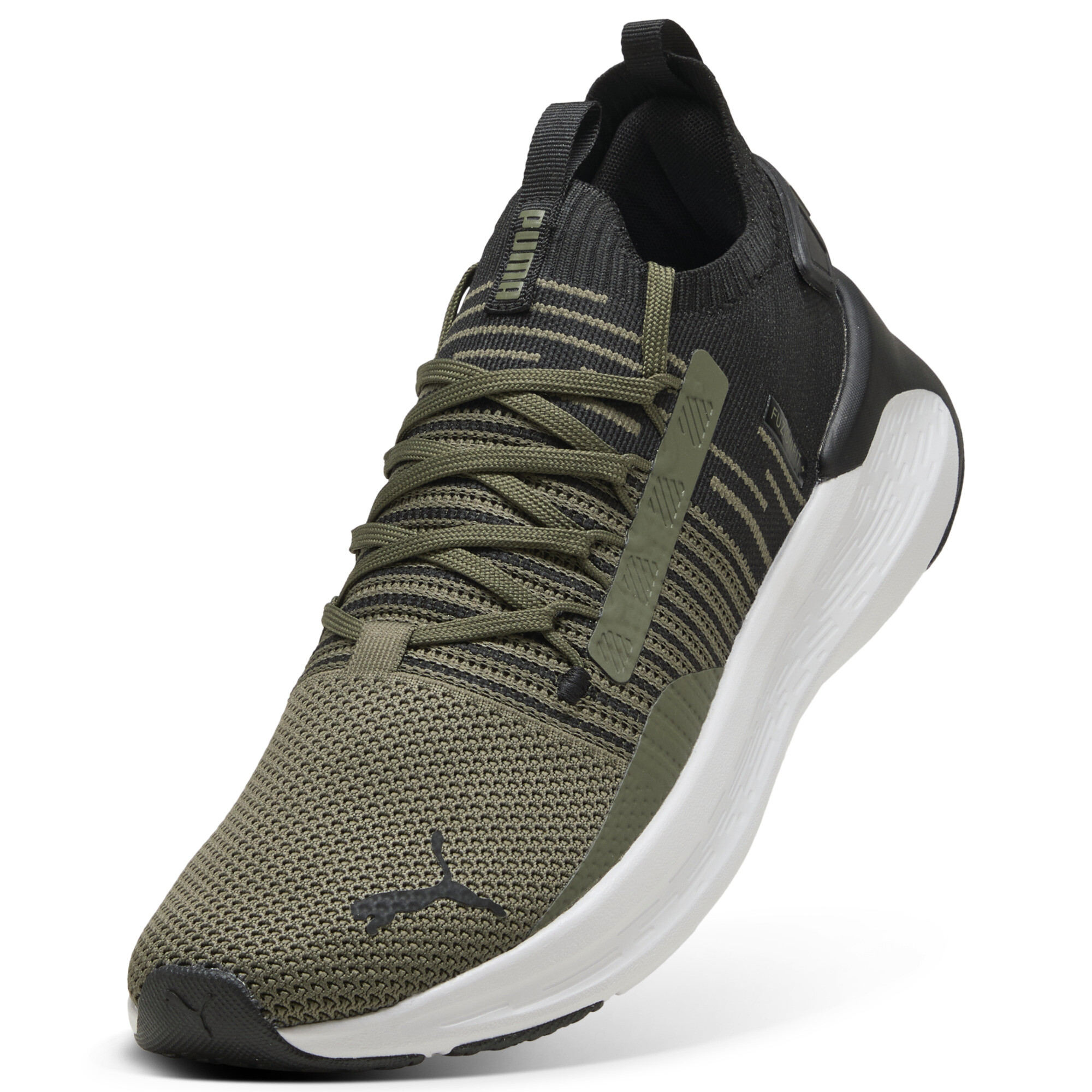 PUMA SOFTRIDE Symmetry Fuzion hardloopschoenen unisex voor Heren, Groen/Zwart/Grijs, Maat 41 thumbnail 2