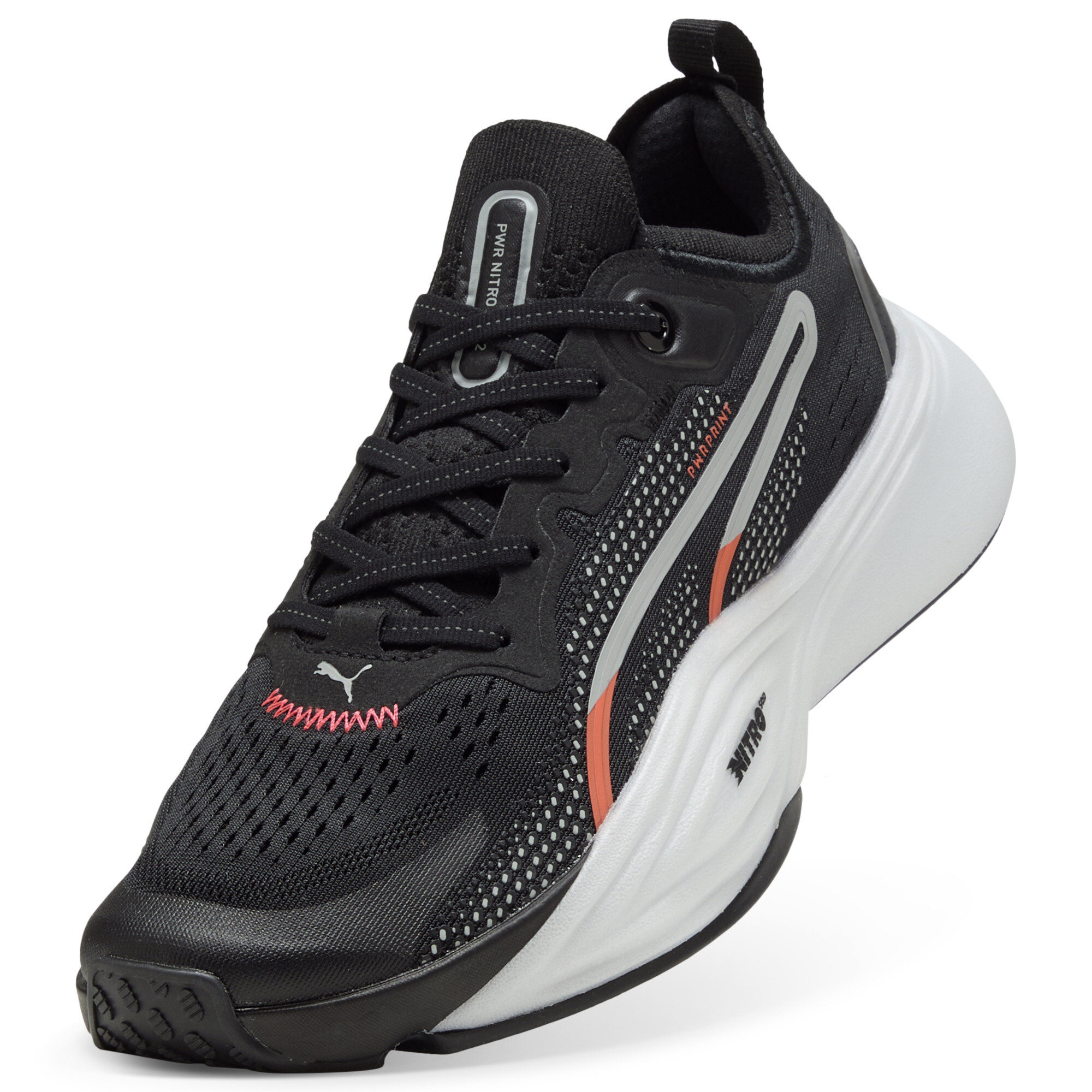 PUMA PWR NITROâ¢ SQD 2 trainingsschoenen, Zwart/Grijs/Rood, Maat 40,5 thumbnail 2