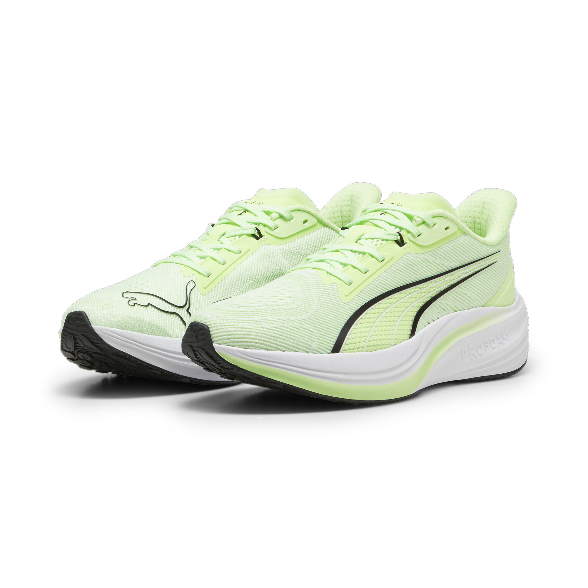 Men's PUMA Darter Pro Running Shoes In Yellow, Size EU 40.5