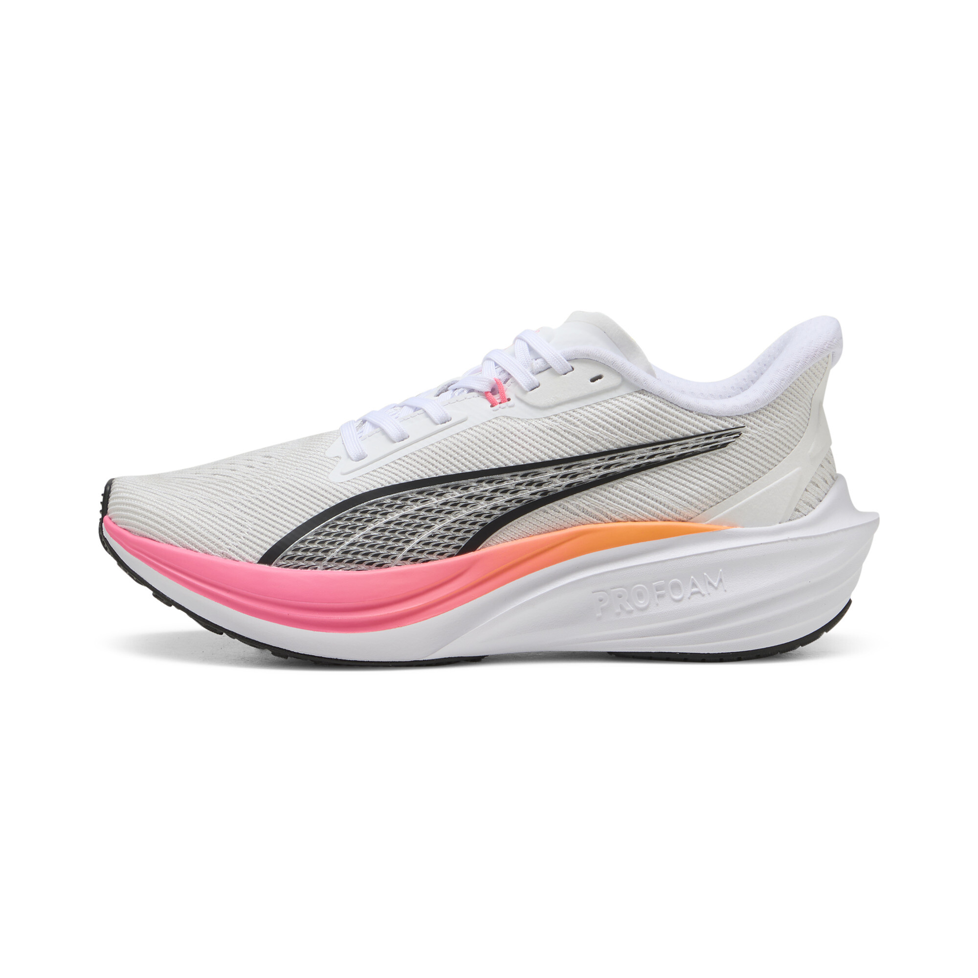 Puma Darter Pro Laufschuhe | White/Sun Struck/Heat Fire | Größe: 42.5