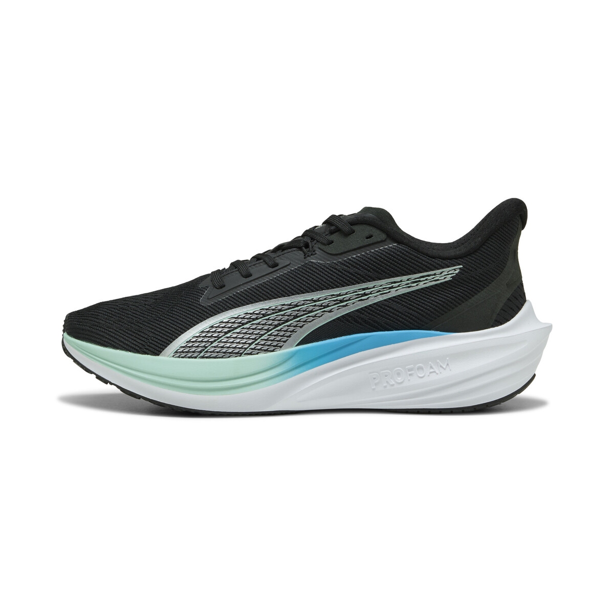 Darter Pro Running Shoes in Black/Silver Mint Melt Speed Blue by PUMA, UK 4