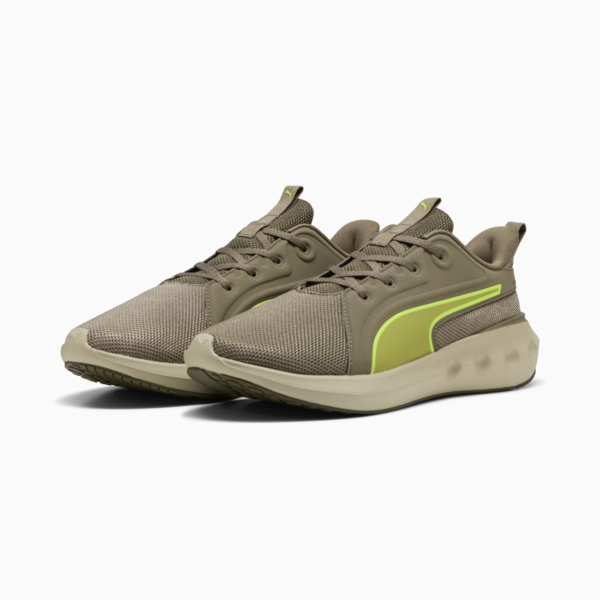SOFTRIDE Carson Running Shoes, Velvet Moss-Loden Green-Yellow Alert, large-ZAF