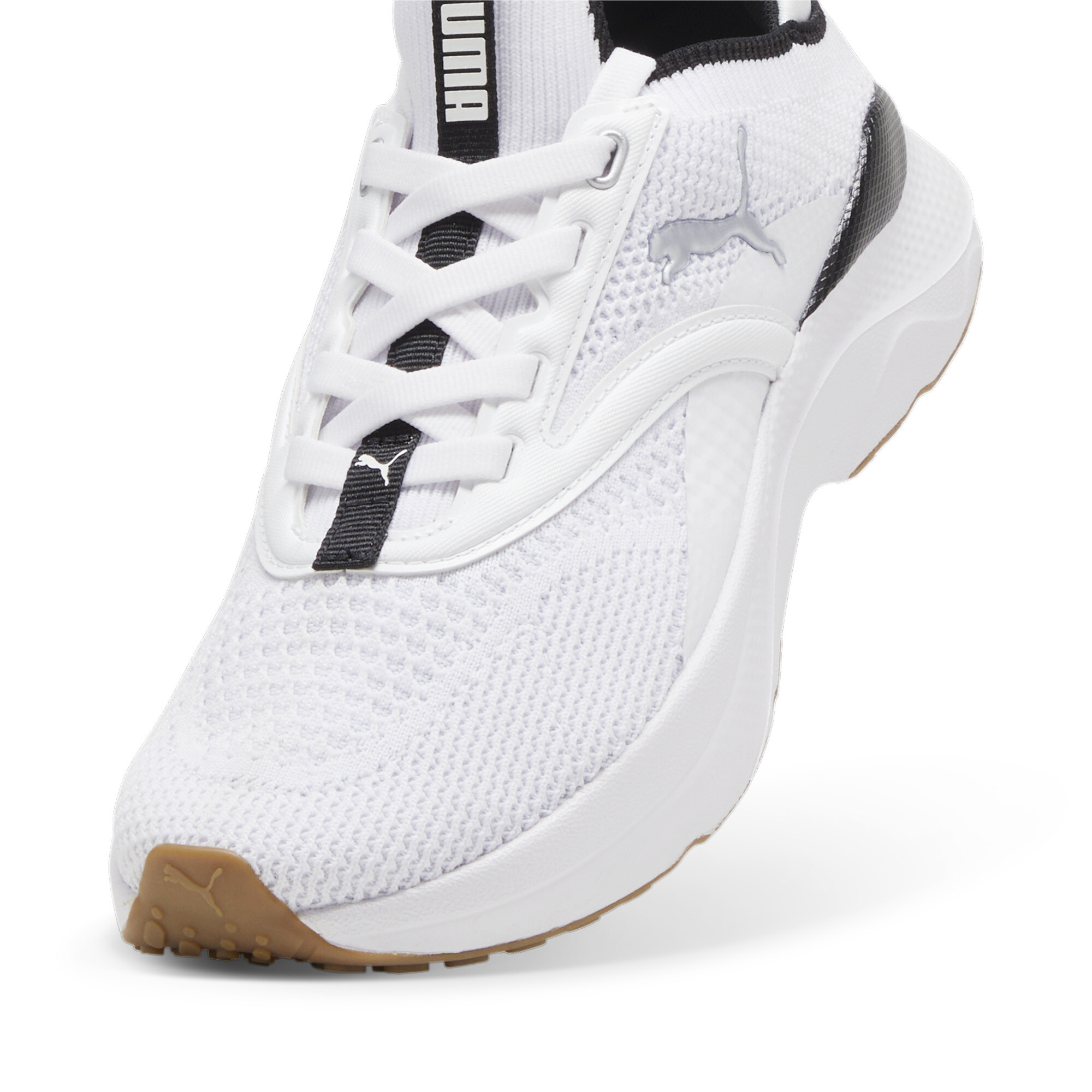 SOFTRIDE Mayve hardloopschoenen voor Dames, Zwart/Wit/Zilver, Maat 38,5 | PUMA