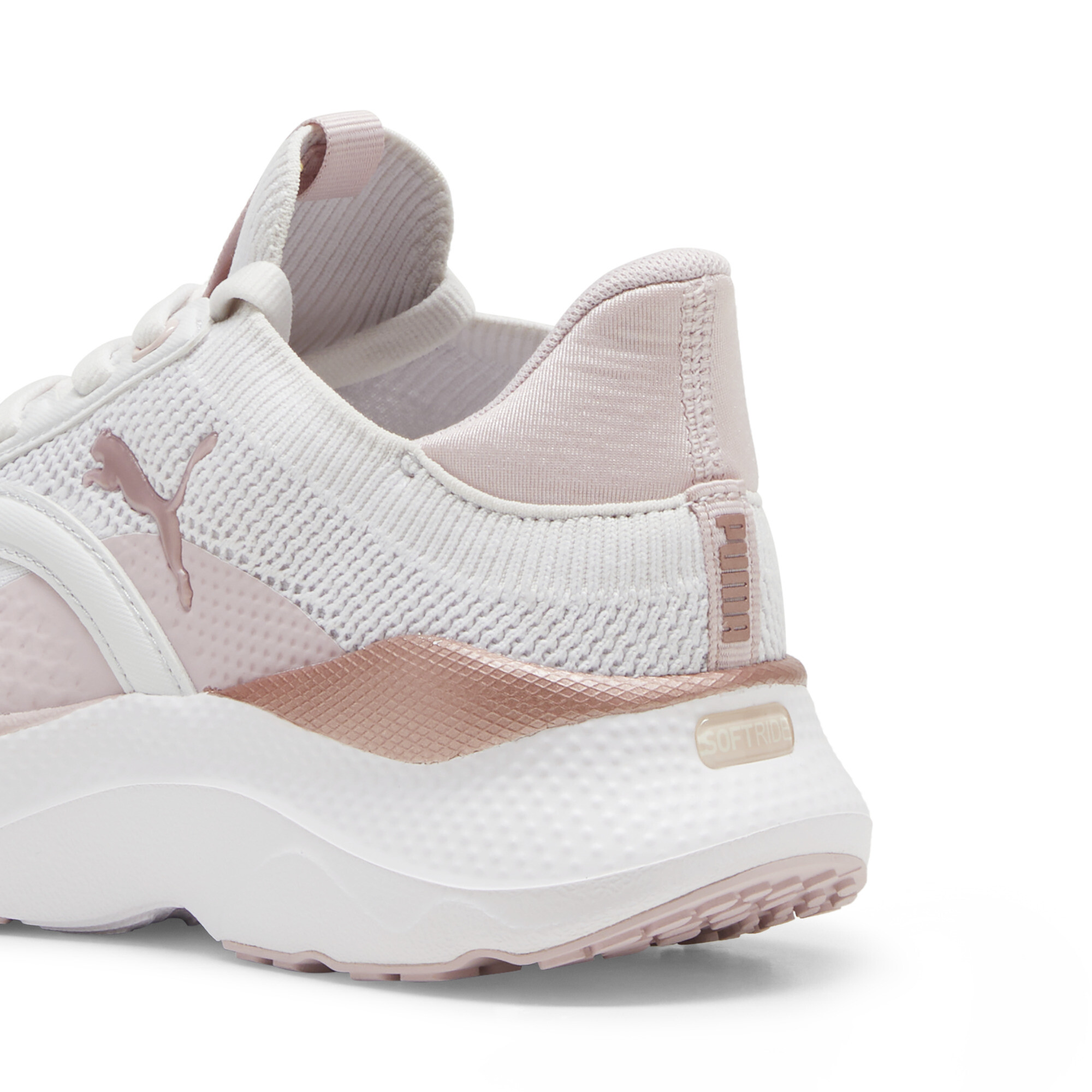 PUMA SOFTRIDE Mayve hardloopschoenen voor Dames, Roze/Grijs/Goud, Maat 38,5 thumbnail 5