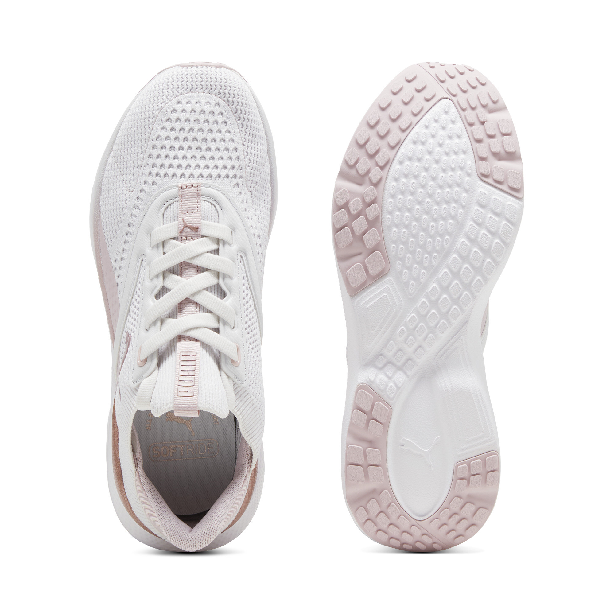 PUMA SOFTRIDE Mayve hardloopschoenen voor Dames, Roze/Grijs/Goud, Maat 38,5 thumbnail 4