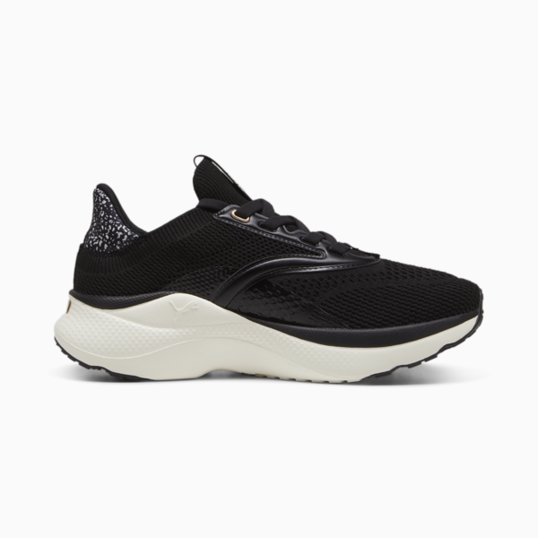 SOFTRIDE Mayve Leopard Running Shoes Women, PUMA Black-Warm White-PUMA Gold, large-ZAF